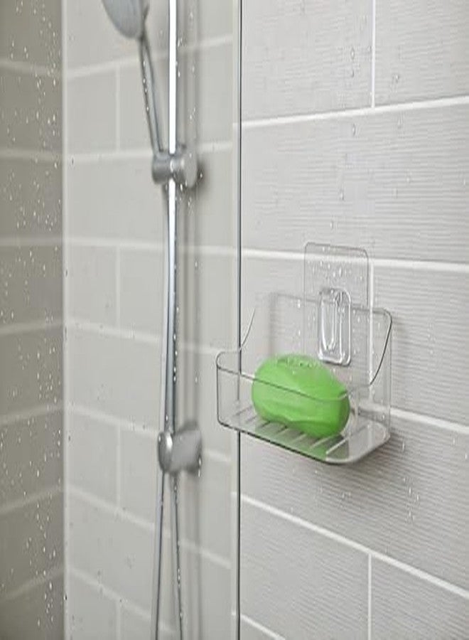 Copelle 2 PES Soap Holder for Bathroom/Soap Case/Self-Adhesive Soap Holder/Bathroom Self/Soap Stand for Bathroom/Self Draining Transparent Acrylic Soap Dish Holder Drill- Free - Image 3